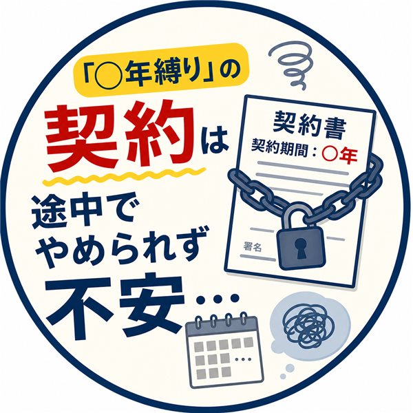「◯年縛り」の契約は途中でやめられず不安…